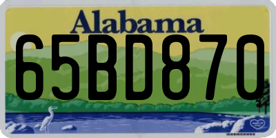 AL license plate 65BD870