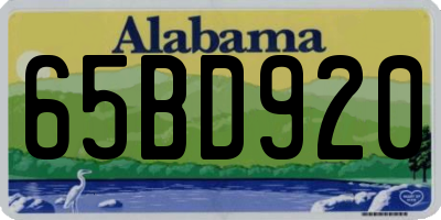 AL license plate 65BD920