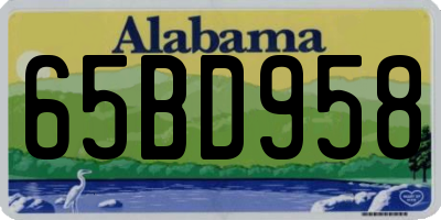 AL license plate 65BD958