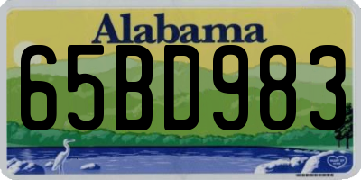 AL license plate 65BD983