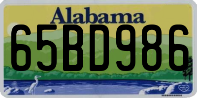 AL license plate 65BD986