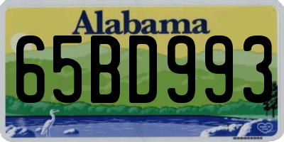 AL license plate 65BD993
