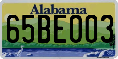 AL license plate 65BE003