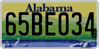 AL license plate 65BE034