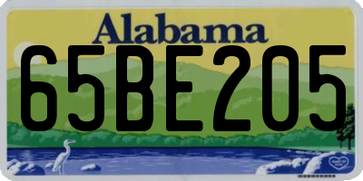 AL license plate 65BE205