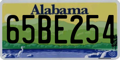 AL license plate 65BE254