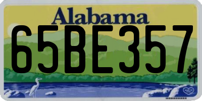 AL license plate 65BE357