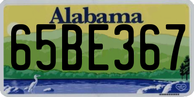 AL license plate 65BE367