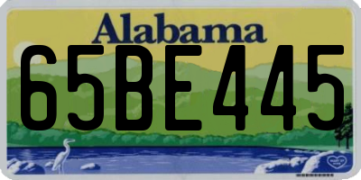 AL license plate 65BE445