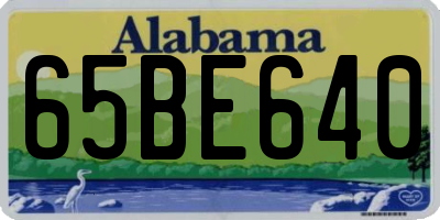 AL license plate 65BE640