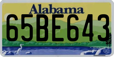AL license plate 65BE643