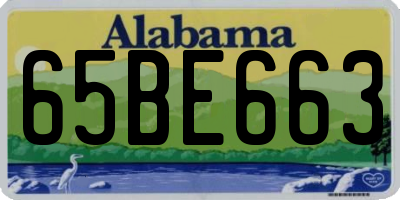 AL license plate 65BE663