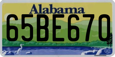 AL license plate 65BE670