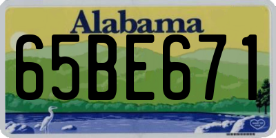 AL license plate 65BE671