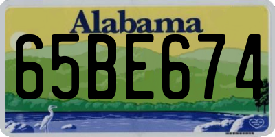 AL license plate 65BE674