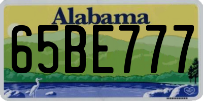AL license plate 65BE777