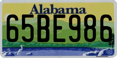 AL license plate 65BE986