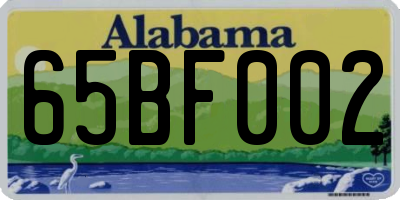 AL license plate 65BF002