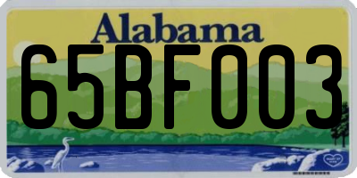 AL license plate 65BF003