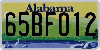 AL license plate 65BF012