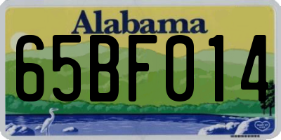 AL license plate 65BF014