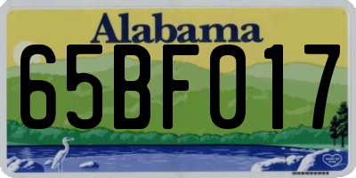 AL license plate 65BF017