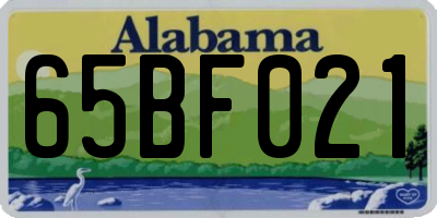 AL license plate 65BF021