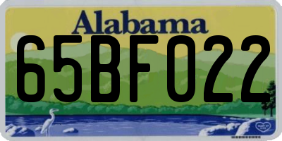 AL license plate 65BF022