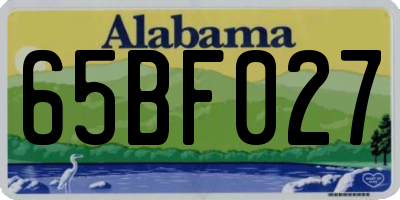 AL license plate 65BF027