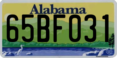 AL license plate 65BF031