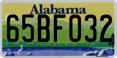 AL license plate 65BF032