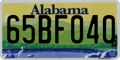 AL license plate 65BF040