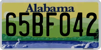 AL license plate 65BF042