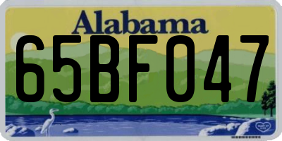 AL license plate 65BF047