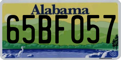 AL license plate 65BF057