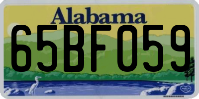 AL license plate 65BF059