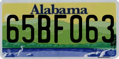 AL license plate 65BF063