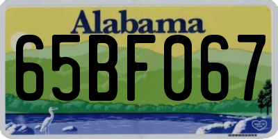 AL license plate 65BF067