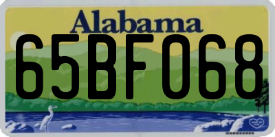 AL license plate 65BF068