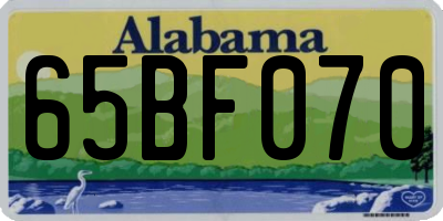 AL license plate 65BF070