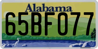 AL license plate 65BF077