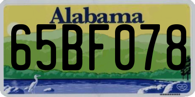 AL license plate 65BF078