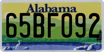 AL license plate 65BF092