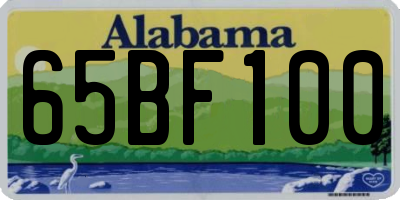 AL license plate 65BF100