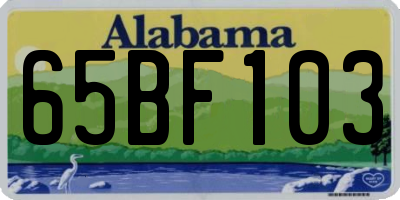 AL license plate 65BF103