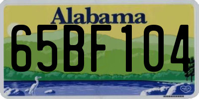 AL license plate 65BF104