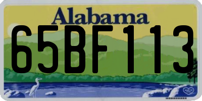 AL license plate 65BF113