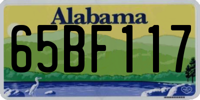 AL license plate 65BF117