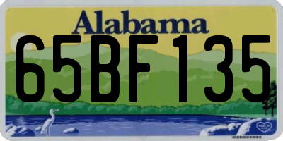AL license plate 65BF135