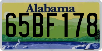AL license plate 65BF178